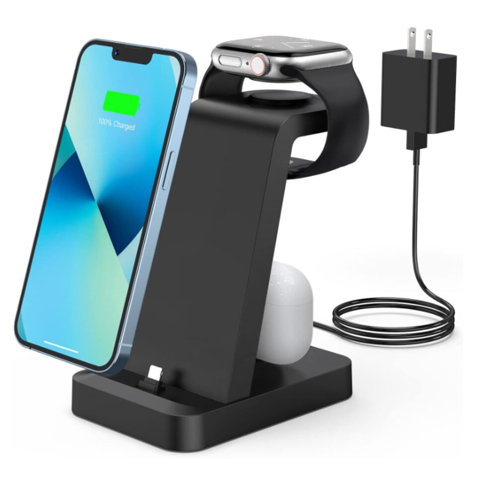 3 in 1 Charger Station for iPhone Multiple Devices Fast Wireless Charging Dock